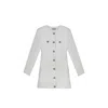 Nocturne Padded Shoulder Mini Dress In White