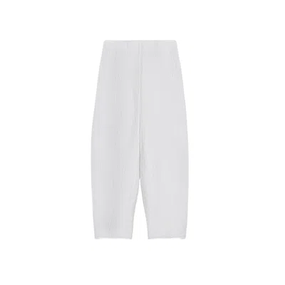Nocturne Women's White Relaxed Linen Pants