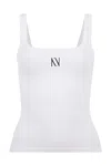 Nocturne Ribbed Wide Strap Top In White