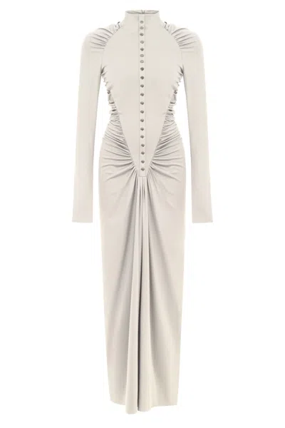 Nocturne Women's White Stone Drape Detailed Maxi Dress