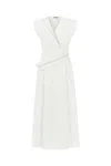 Nocturne Stone Embroidered Dress In White