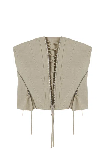 Nocturne Women's White Strapless Lace-up Bustier In Neutral