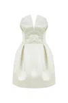 Nocturne Women's White Strapless Mini Dress-ivory In White