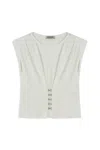 Nocturne T-shirt With Agraffe Accessory Detail In White