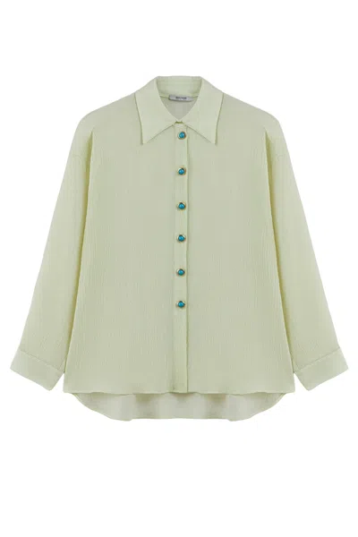 Nocturne Women's Yellow Bustier Set Shirt In Green