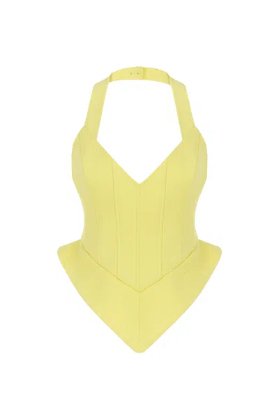 Nocturne Women's Yellow / Orange Corset Style Crop Top