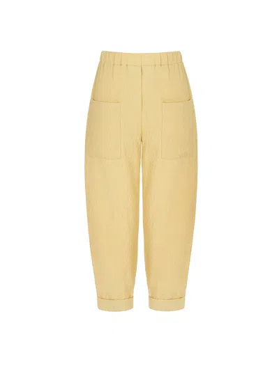 Nocturne Women's Yellow / Orange Cuffed Hem Pants