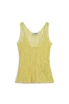 Nocturne Halter Neck Lace Blouse In Yellow/orange