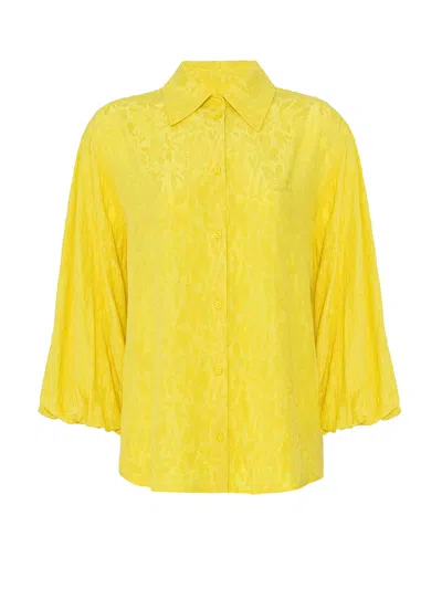 Nocturne Women's Yellow / Orange Jacquard Comfy Shirt In Yellow/orange