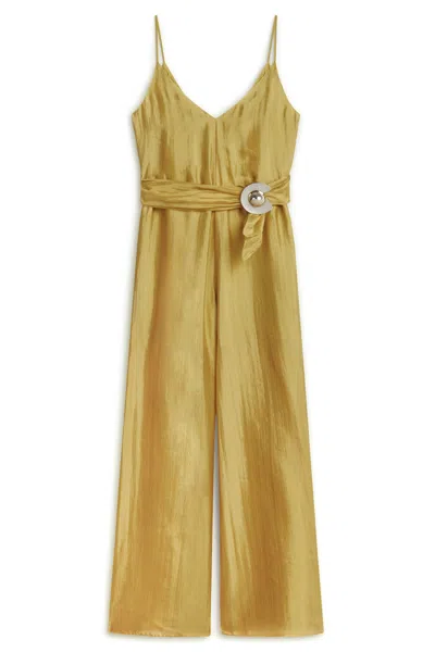 Nocturne Women's Yellow / Orange Metal Accessory Overalls In Yellow/orange