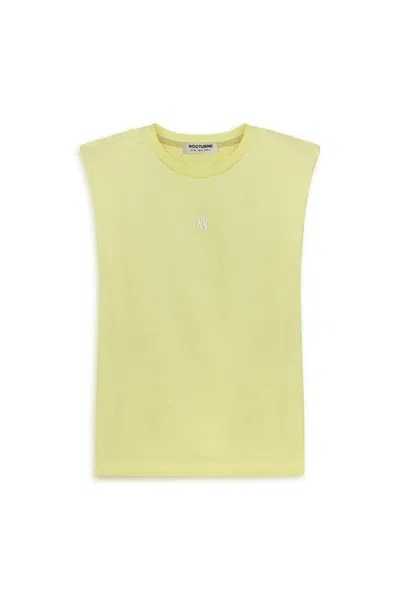 Nocturne Women's Yellow / Orange Padded Basic T-shirt In Yellow/orange