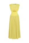 Nocturne Seashell Acssesorized Cut-out Dress In Yellow/orange