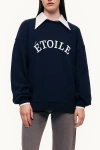 Nocturne Woven Text Logo Sweatshirt In Blue