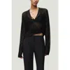 Nocturne Wrap Mesh Blouse In Black
