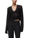 Nocturne Wrap Mesh Blouse In Black