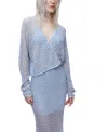 Nocturne Wrap Mesh Blouse In Blue