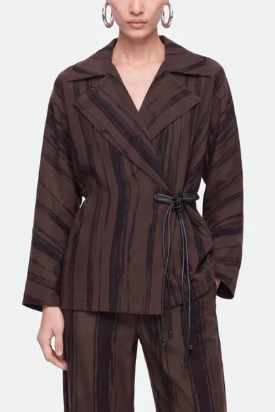 Nocturne Wrap Tie Jacket In Brown