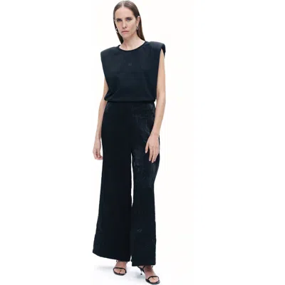 NOCTURNE NOCTURNE WRINKLED WIDE-LEG PANTS