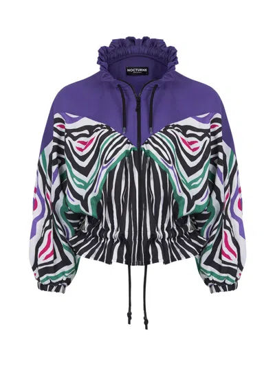 Nocturne Zebra Print Jacket In Purple