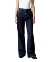 Nocturne Zip Accent Straight-leg Denim Pants In Dark Wash In Blue