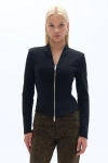 Nocturne Zipper Detailed Blouse In Black