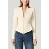 Nocturne Zippered Blouse In Neutral