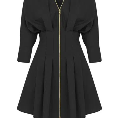 Nocturne Zippered Dress In Black