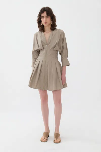 Nocturne Zippered Dress In Green