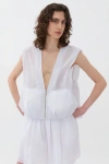Nocturne Zippered Vest In White