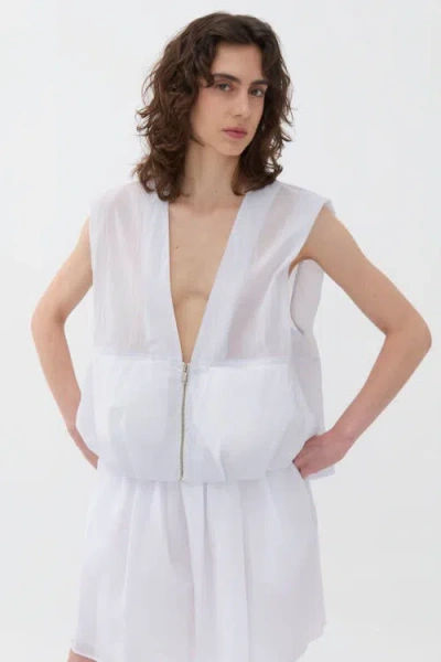 Nocturne Zippered Vest In White