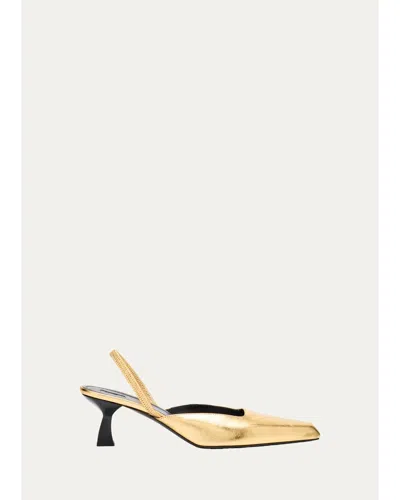 Nodaleto 55mm Metallic Leather Slingback Pumps In Gold