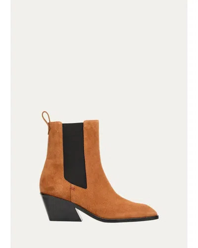 Nodaleto 65mm Suede Chelsea Booties In Orange