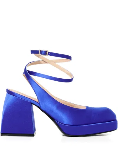 Nodaleto 85mm Bulla Jones Platform Slingback Pumps In Blue