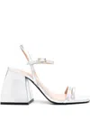 Nodaleto 90mm Sally Sandals In Silver