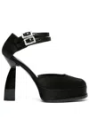 Nodaleto Angel Y Crystal-embellished Satin Platform Pumps In Black
