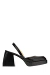 Nodaleto Bulla Jones Glossed-leather Slingback Platform Pumps In Black Glassed