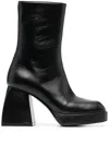Nodaleto Block-heel Leather Boots In Black