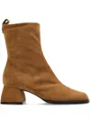 Nodaleto Block-heel Suede Boots In Brown