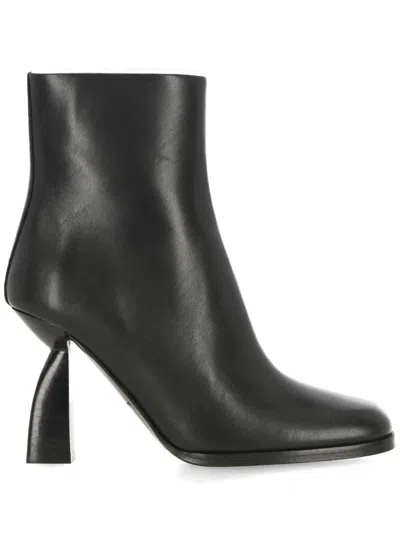 Nodaleto Sculpted-heel Ankle Boots In Black Soul