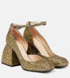 Nodaleto Bulla Babies Crystal Pumps In Gold Glitterball