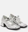 Nodaleto Bulla Bacara Metallic-leather Mary Jane Pumps In Silver Specchio