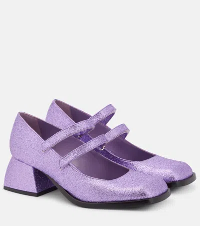 Nodaleto Bulla Bacara Pumps In Amethyst Glitter