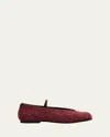 Nodaleto Bulla Cara Tweed Ballerina Flats In Red