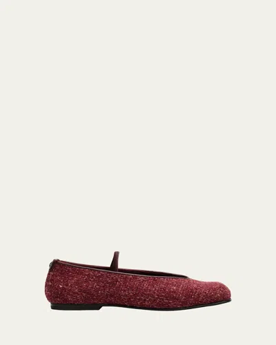 Nodaleto Bulla Cara Tweed Ballerina Flats In Red
