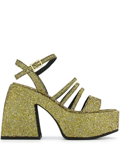 Nodaleto Bulla Chibi Platform Sandals In Gold