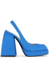 Nodaleto Bulla Jil 120mm Glitter Platform Pumps In Blue