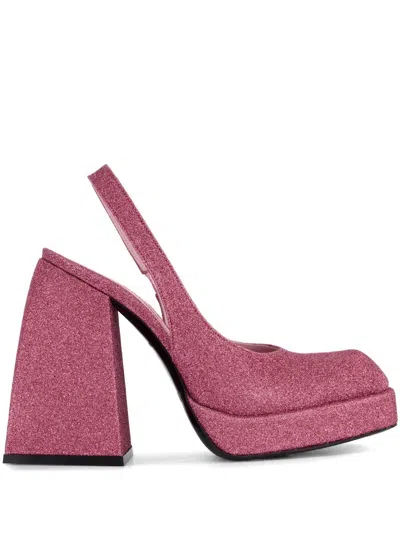 Nodaleto Bulla Jill Glitter Slingback Pumps In Pink