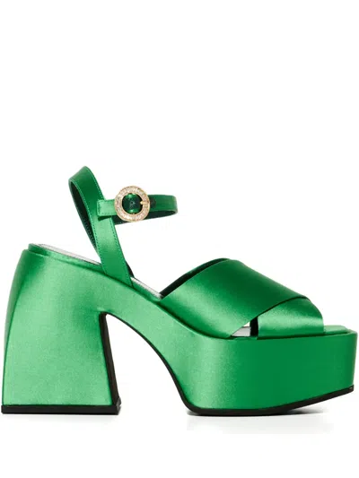 Nodaleto Bulla Joni Buckle-strap Heeled Sandals In Green