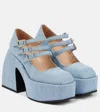 Nodaleto Bulla Marietta Denim Platform Pumps In Sunlight Denim