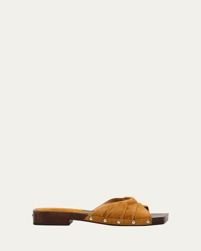 Nodaleto Bulla Mellow Suede Clogs In Orange
